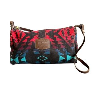 Pendleton Wool Shoulder Bag Navajo Print Multicolor Black Southwestern Western